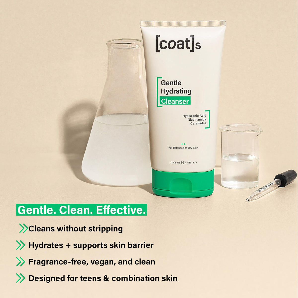 COATS ingredient label close-up showing clean, fragrance-free formulation assurance