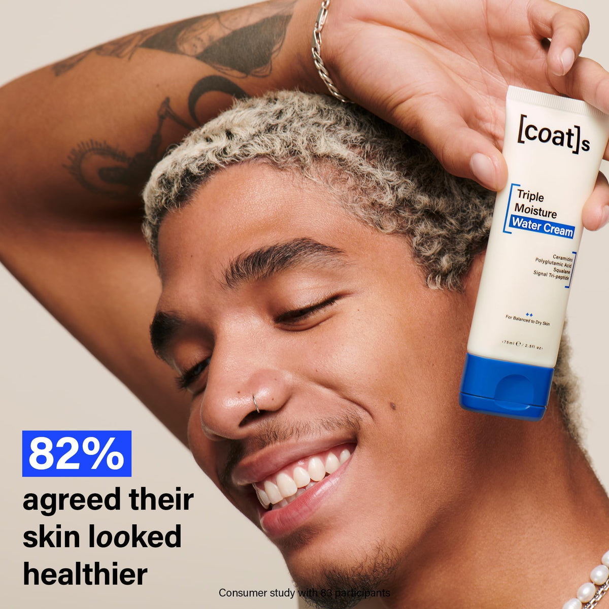 COATS ingredient label close-up showing key hydrating ingredients and clean formula