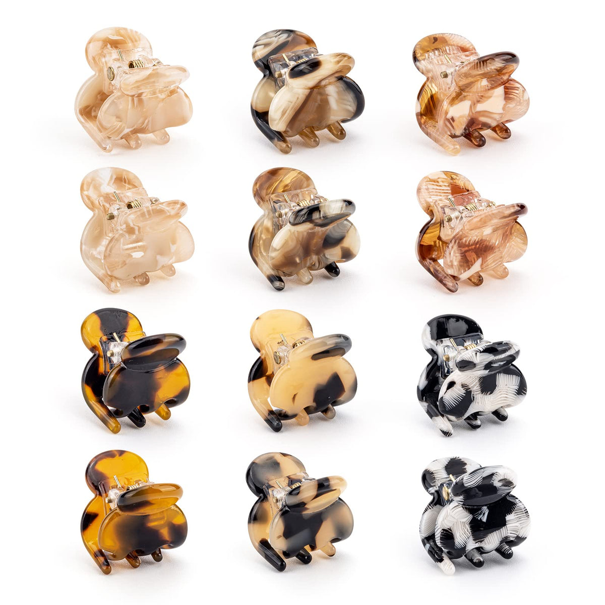 Cobahom front view of 12-piece clip set shows color variety and compact design