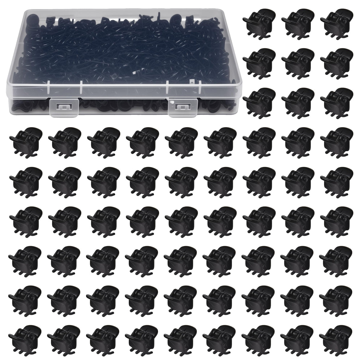 Cobahom front view of black mini claw clips showing compact, neat design and secure hold