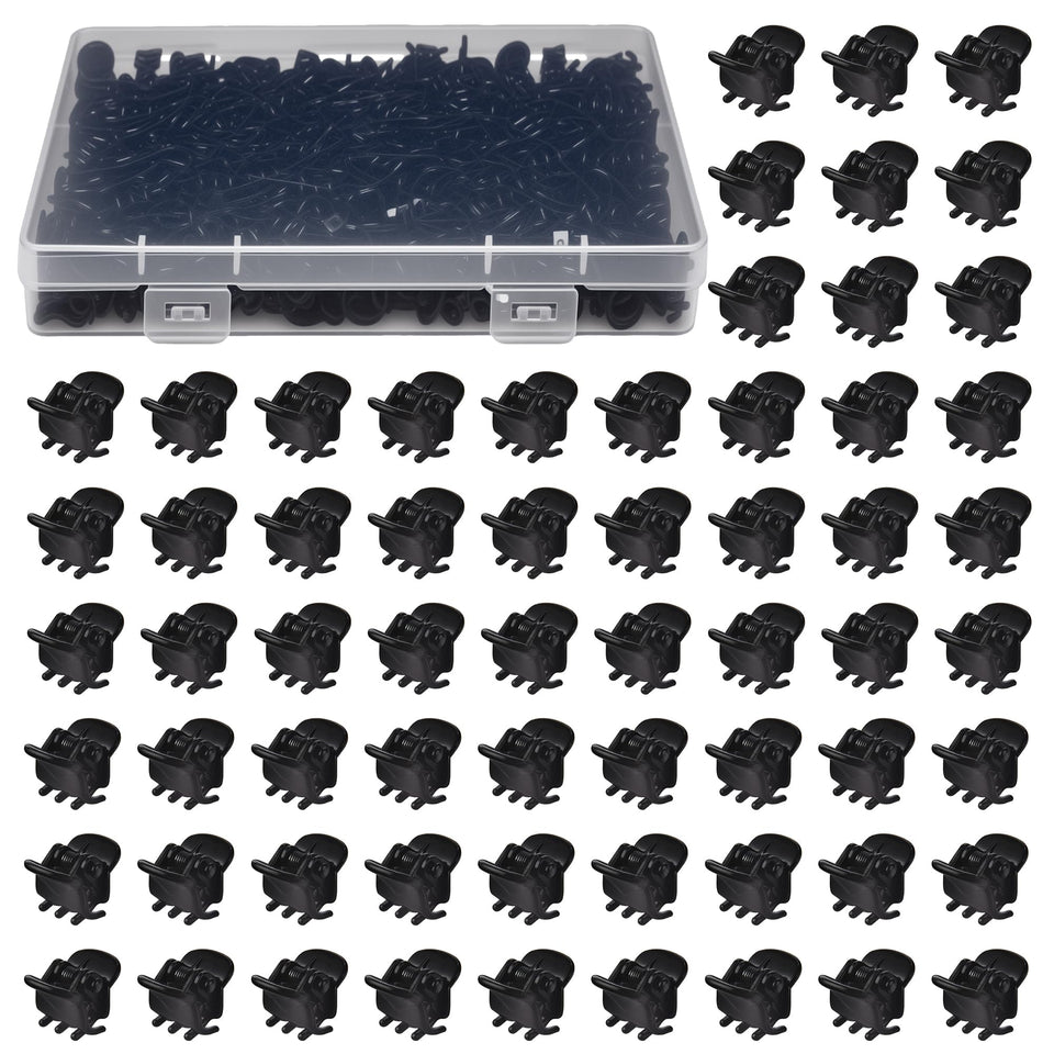 Cobahom front view of black mini claw clips showing compact, neat design and secure hold