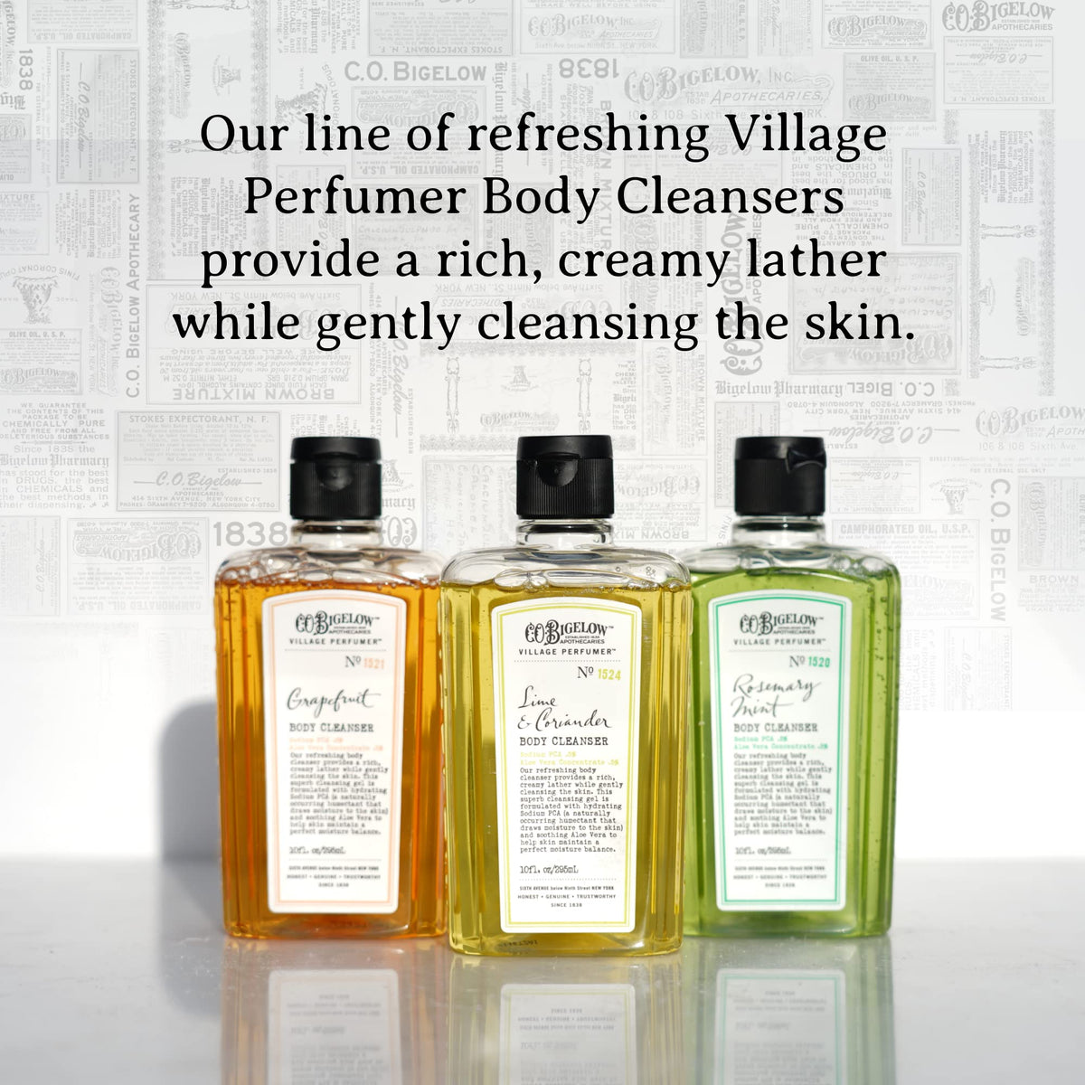 C. O. Bigelow aloe vera gel with lime visual emphasizing moisturizing benefits