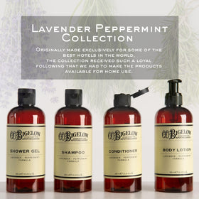 C. O. Bigelow label close-up highlighting ingredients and hotel-inspired aroma