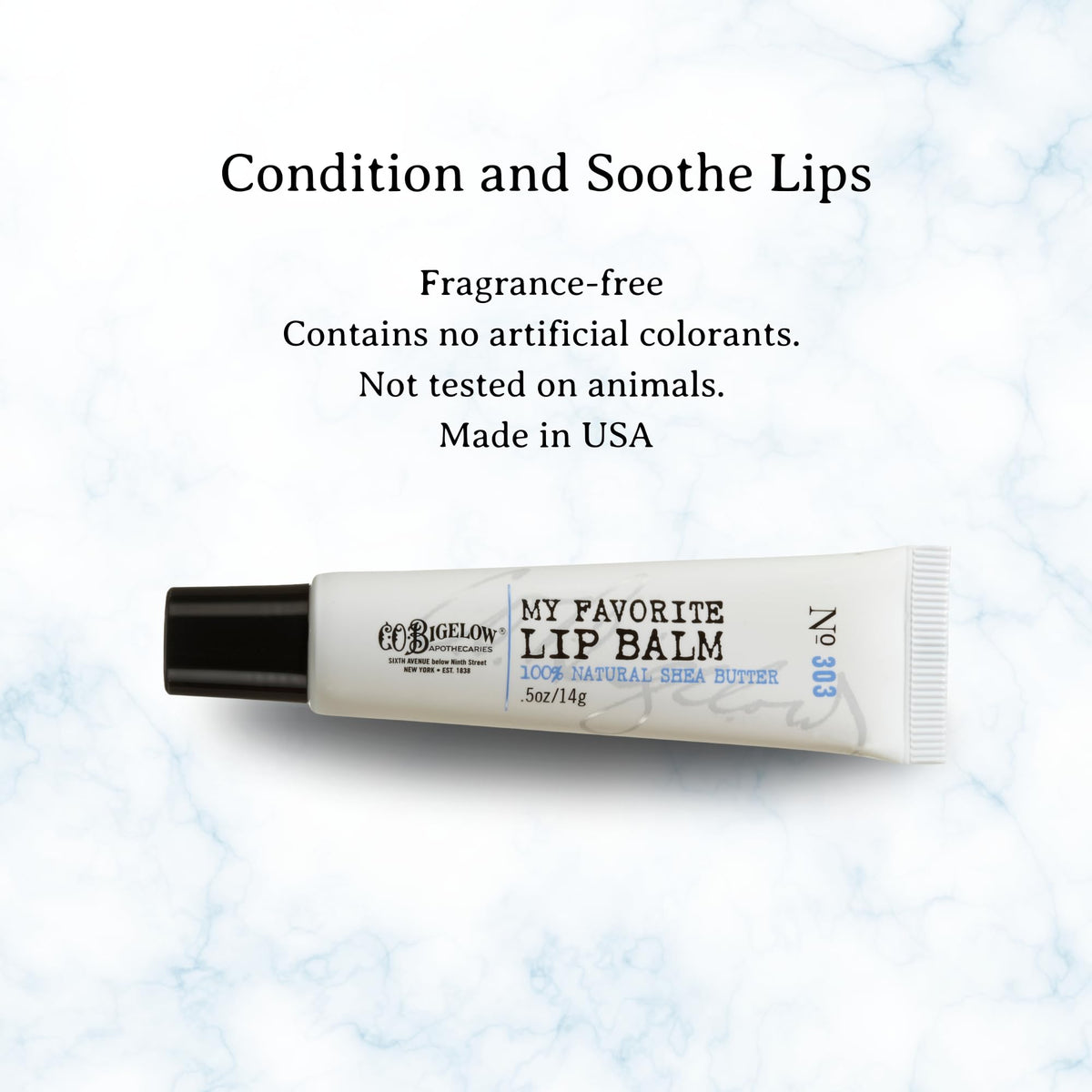 C. O. Bigelow balm used outdoors in cold weather protecting lips