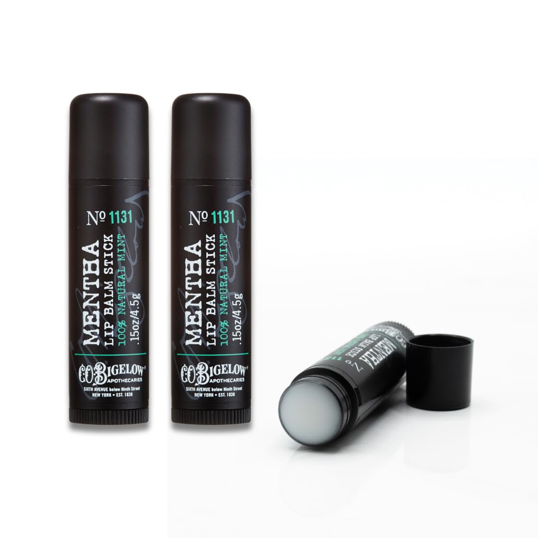 C. O. Bigelow close-up of balm tube tip displaying smooth texture and matte finish
