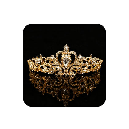 COCIDE gold tiara front view showing elegant crown and sparkle benefit