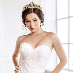 COCIDE tiara worn with updo hairstyle demonstrating bridal styling benefit
