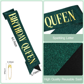 COCIDE sash and tiara beside ruler showing exact dimensions for sizing clarity