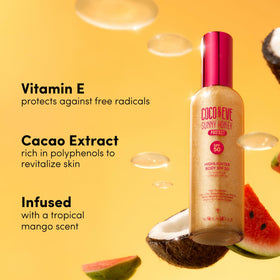 Coco & Eve application on shoulder demonstrating even coverage and radiance