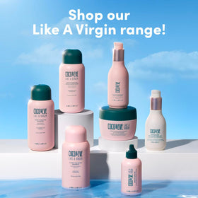 Coco & Eve bottle on bathroom shelf showing stylish routine benefit