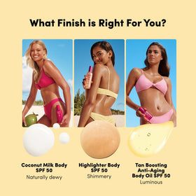 Coco & Eve beach lifestyle use showing sun protection with luminous finish