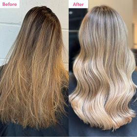 Coco & Eve before and after hair results showing smoother strands