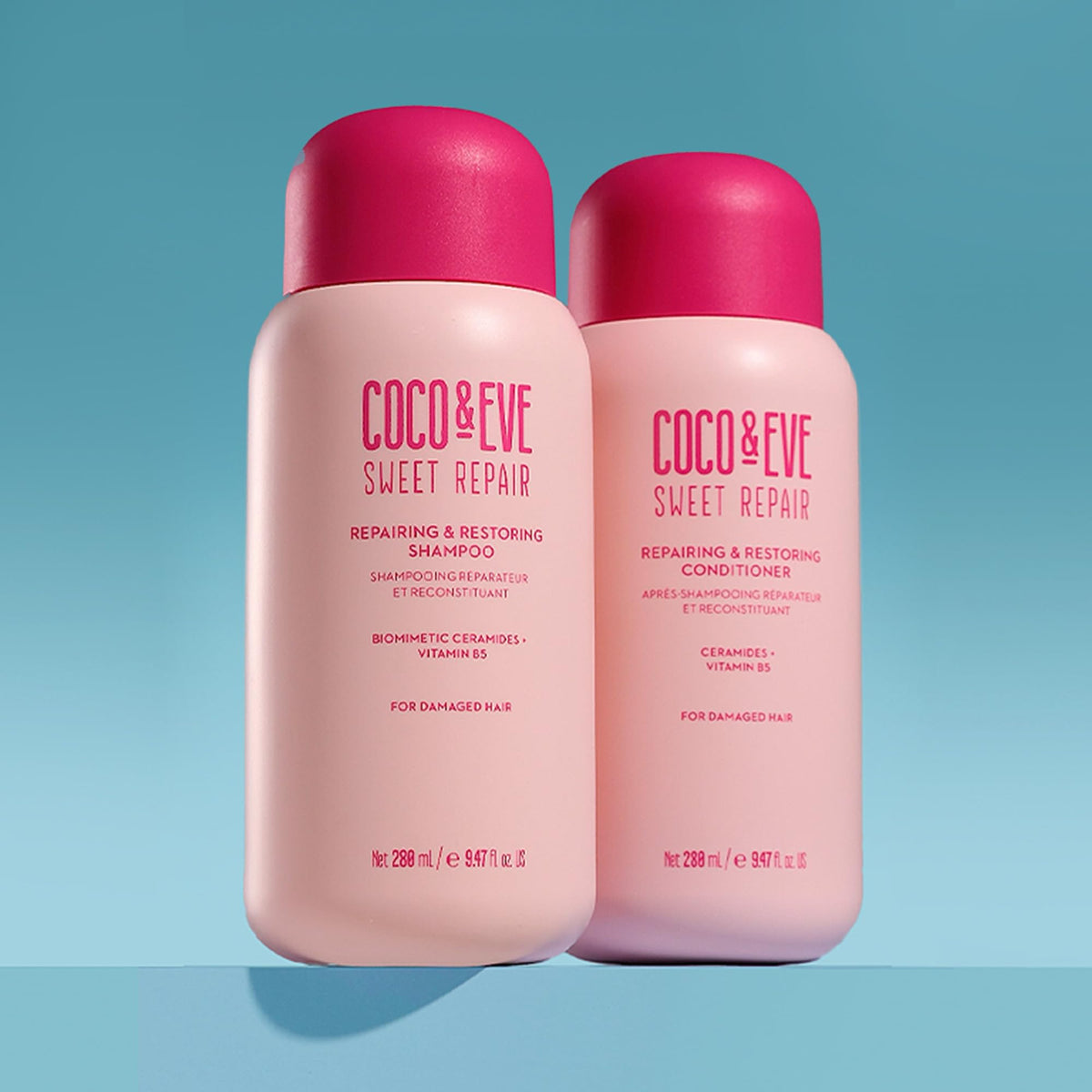 Coco & Eve bundle in a bathroom lifestyle setting for daily use