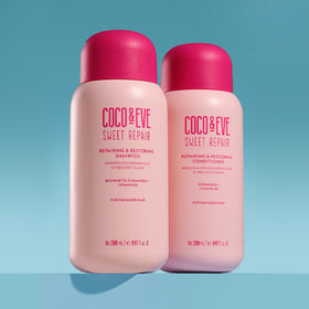 Coco & Eve bundle in a bathroom lifestyle setting for daily use