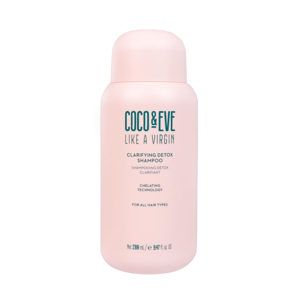 Coco & Eve front bottle view showing clarifying shampoo benefits