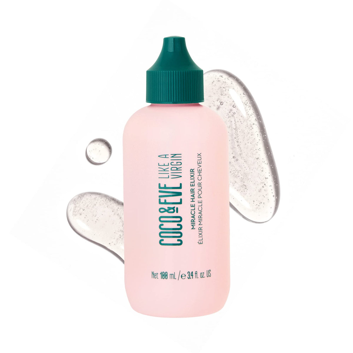 Coco & Eve bottle front view showing sleek packaging and brand benefits