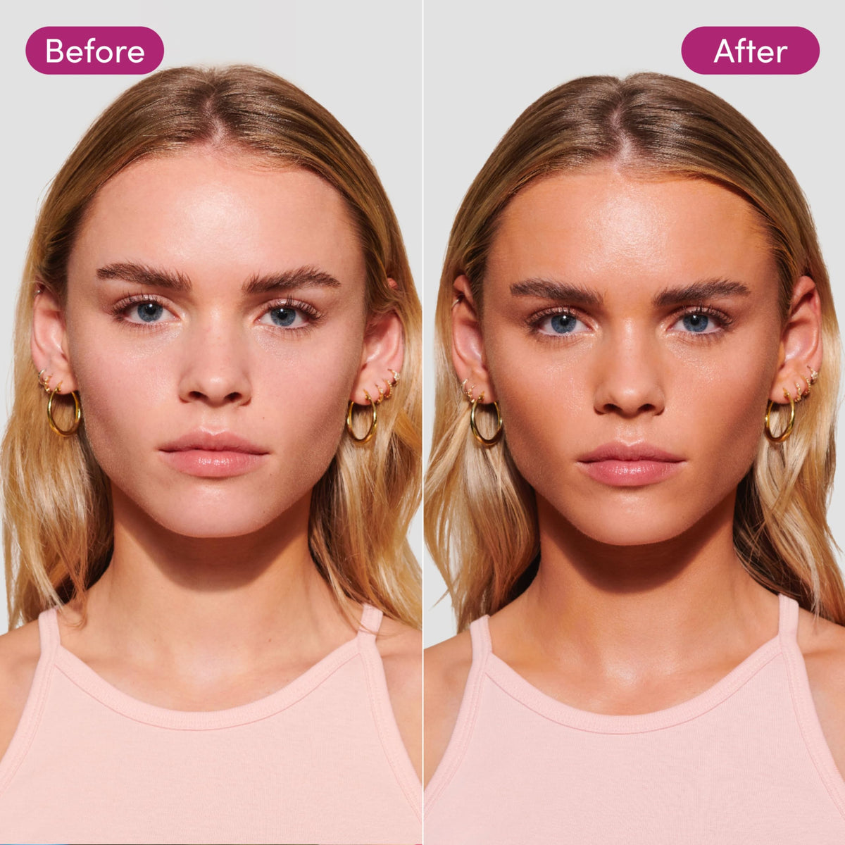 Coco & Eve mist being sprayed onto face for even application