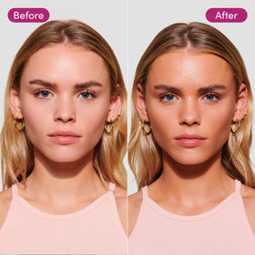 Coco & Eve mist being sprayed onto face for even application
