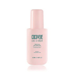 Coco & Eve front packaging showing sleek bottle and frizz control benefit