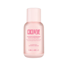 Coco & Eve front packaging showing compact 1.69 oz bottle and benefits