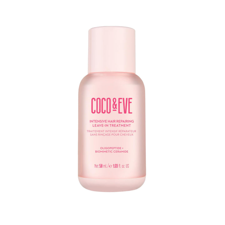 Coco & Eve front packaging showing compact 1.69 oz bottle and benefits