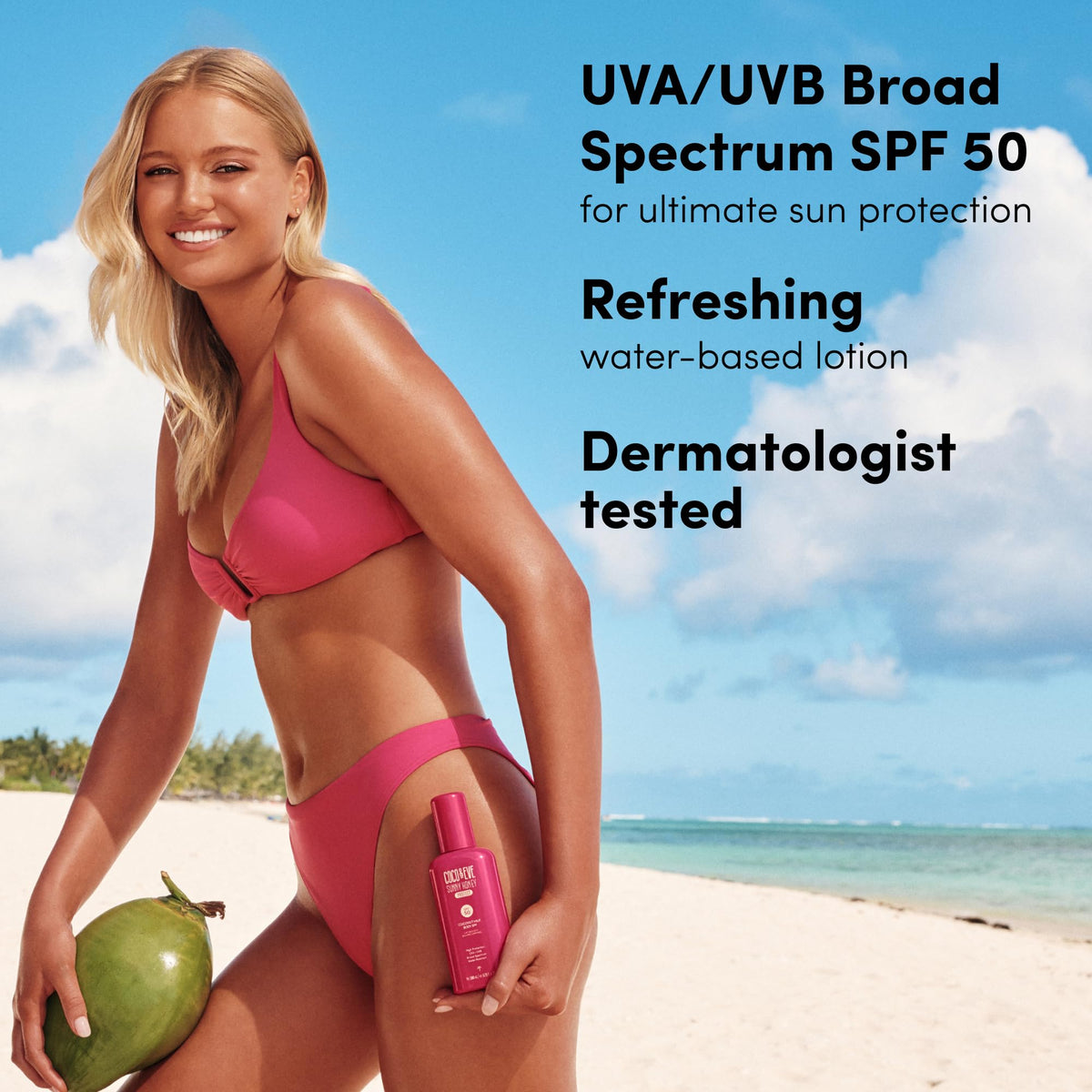 Coco & Eve ingredients label close-up highlighting HydraCoco complex and nourishing fruit extracts