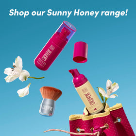 Coco & Eve in a beach bag travel-ready kit for tanning on the go