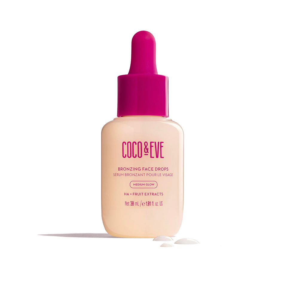 Coco & Eve front packaging showing product and benefit of customizable tan