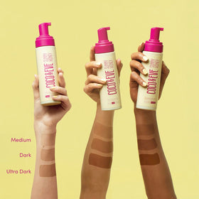 Coco & Eve included mitt and kabuki brush for streak-free application