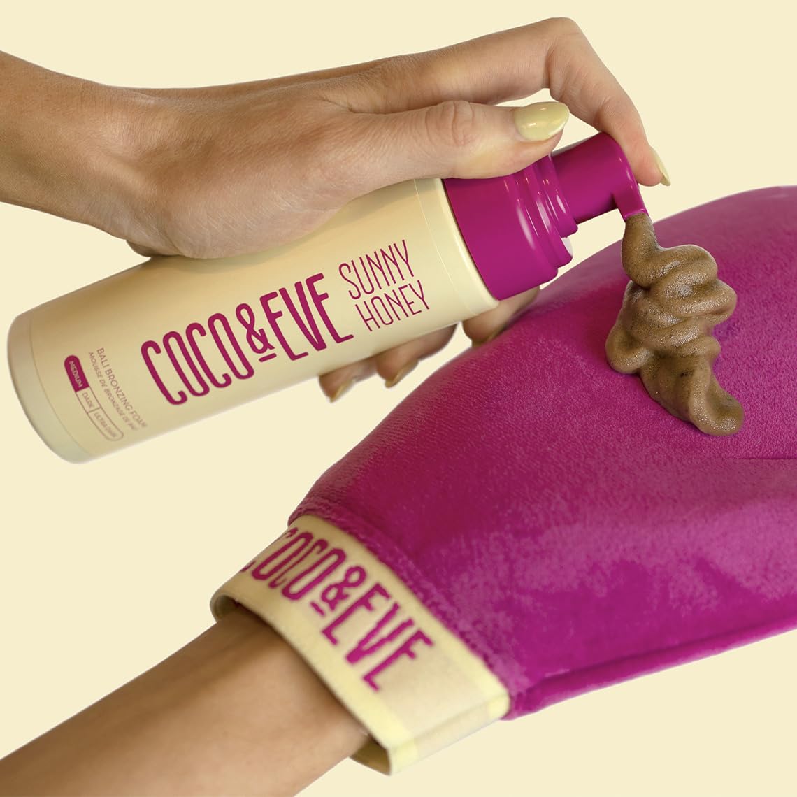 Coco & Eve mousse texture close-up demonstrating quick-absorbing finish