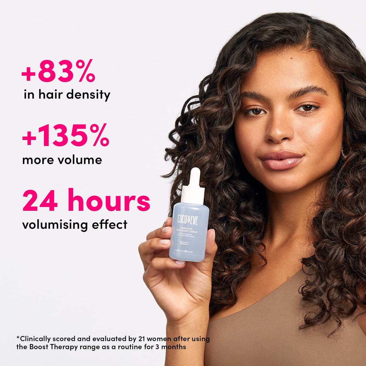 Coco & Eve serum being massaged into scalp to bolster follicles