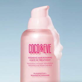 Coco & Eve size comparison beside a hand to show travel-friendly 1.69 oz