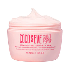 Coco & Eve jar front view showing packaging and quick repair benefits