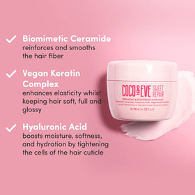 Coco & Eve tropical botanicals display with fruit extracts for nourishment