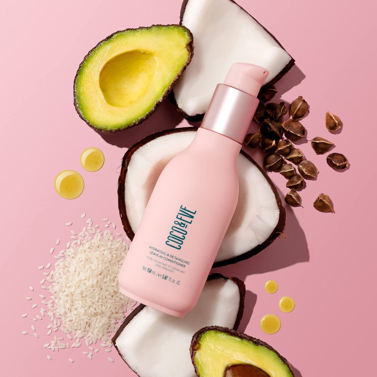Coco & Eve used on dry hair to tame frizz and refresh style quickly