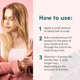 Coco & Eve applied to damp hair to detangle and reduce breakage