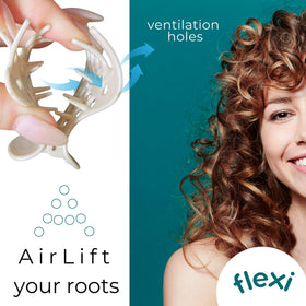 Cocoa & Cali clips placed in curly hair adding visible root lift