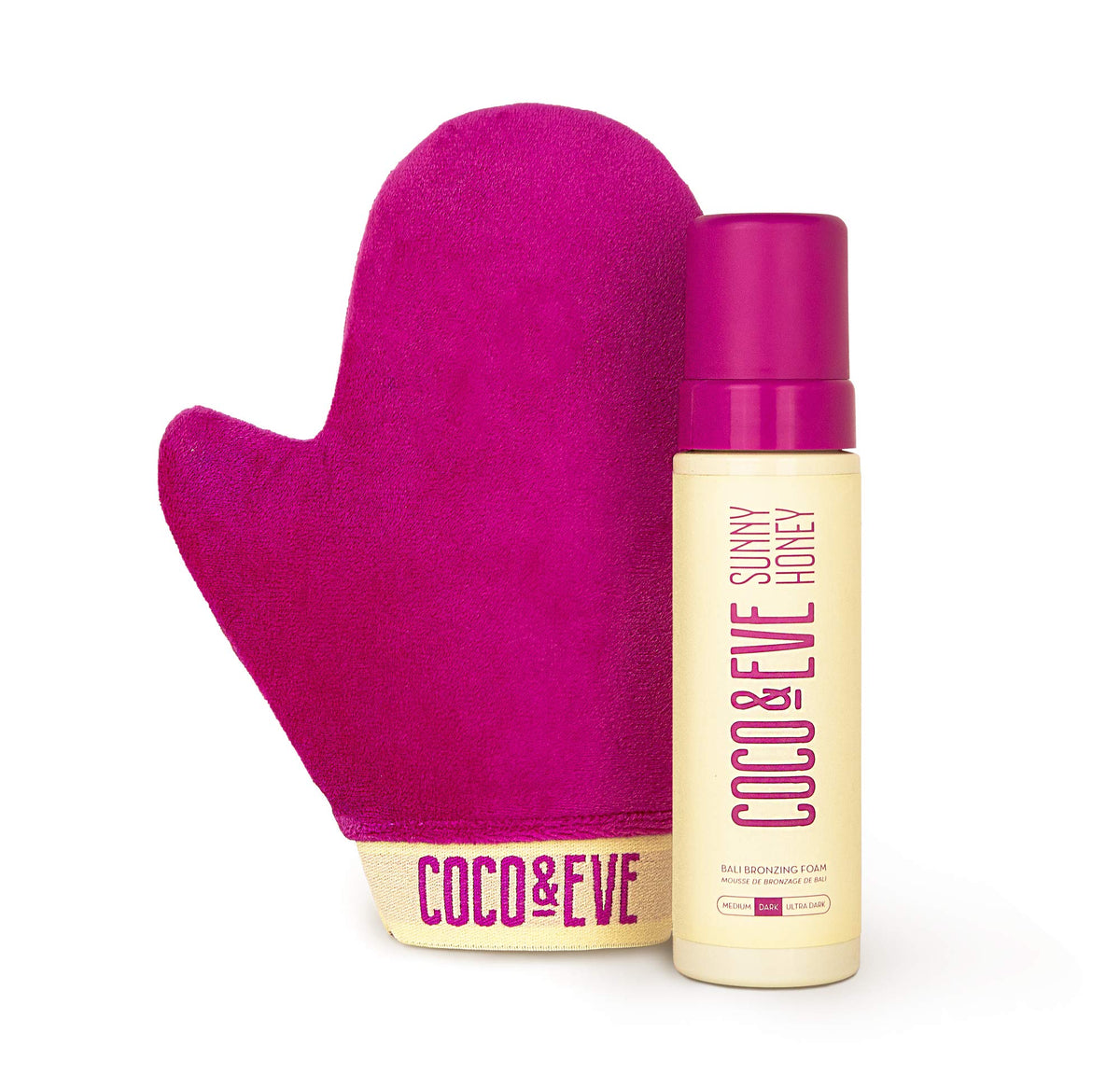 Coco & Eve front packaging showing product and mitt, highlighting kit convenience