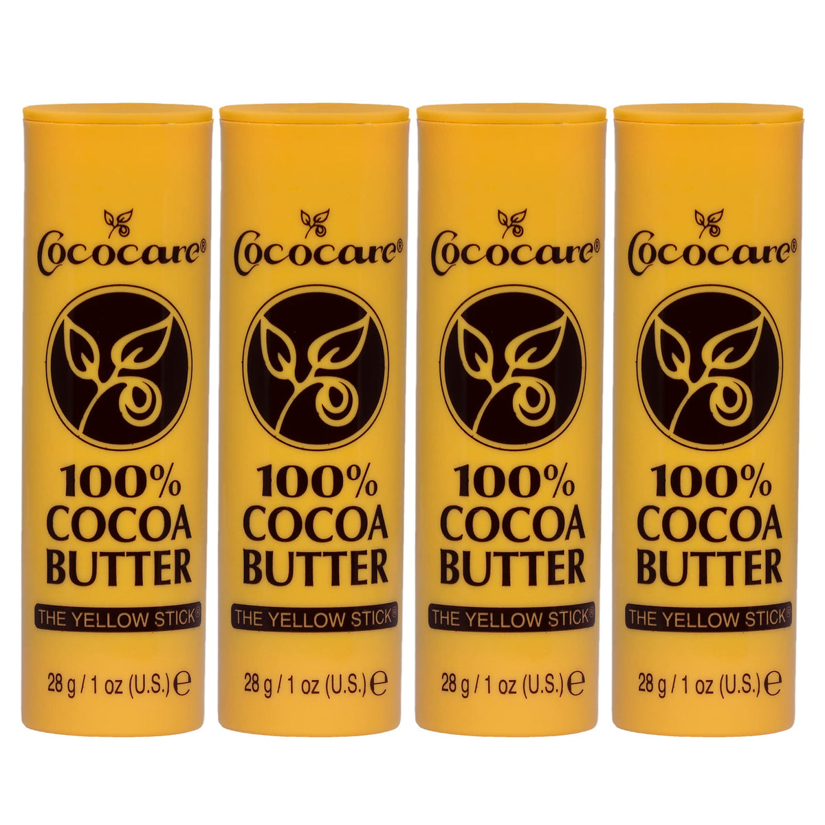 COCOCARE four-pack front packaging showing yellow cocoa butter sticks and convenience