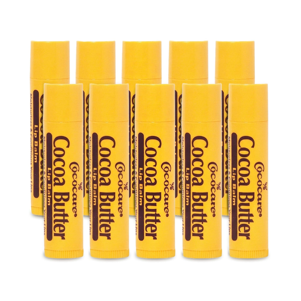 COCOCARE front view of 10-pack tube packaging showing compact design and cocoa butter benefits