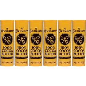 COCOCARE front packaging showing yellow cocoa butter stick, easy grab-and-go hydration