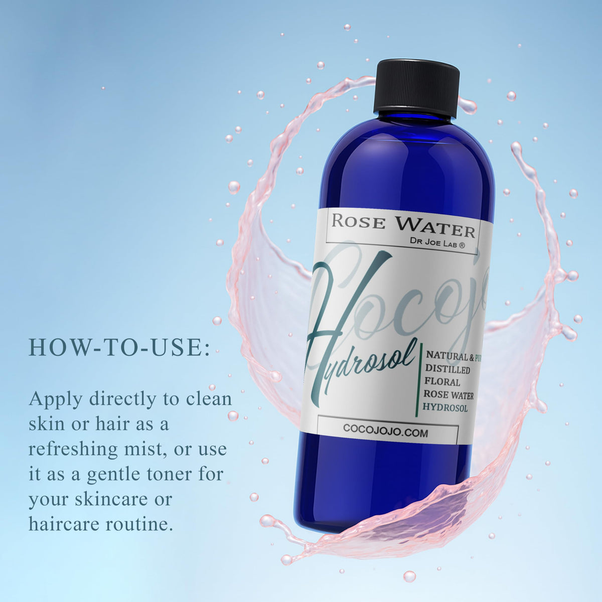 cocojojo label detail focused on product name and alcohol-free claim for ingredient clarity