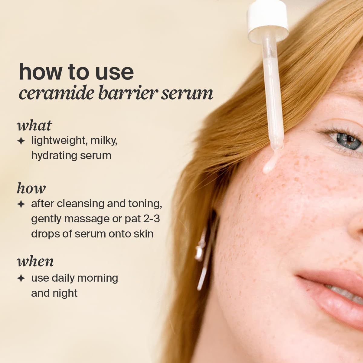 Dispensing pump shot of Cocokind serum showing easy application and control