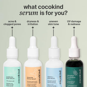 Cocokind serum applied on hand demonstrating gel spreadability and soothing moisture