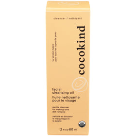 Cocokind bottle front view showing organic oil cleanser and gentle makeup removal benefit
