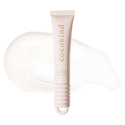 Cocokind clear lip blur front view showing compact tube and glossy finish