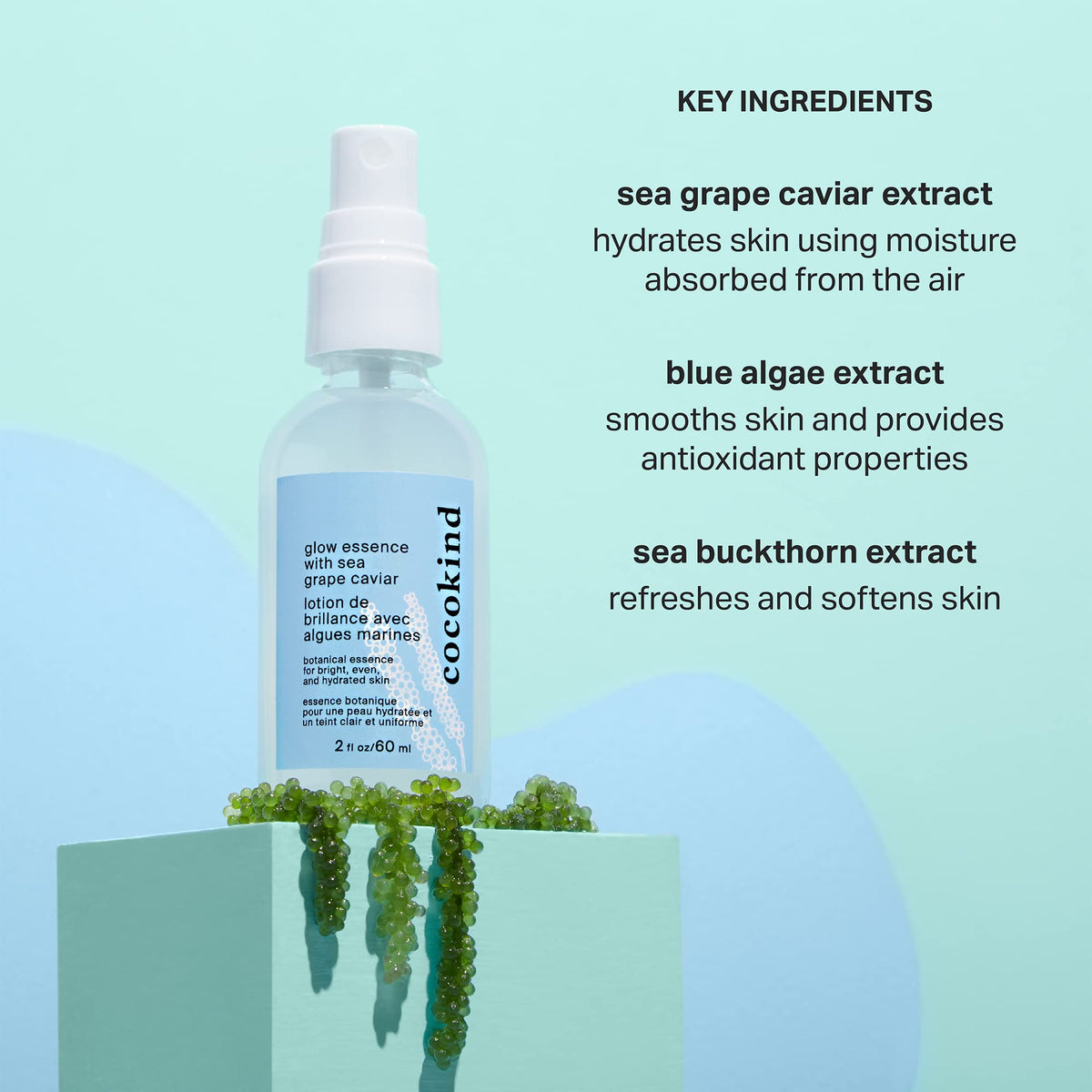 Cocokind mist spray in use demonstrating instant hydration and a dewy finish