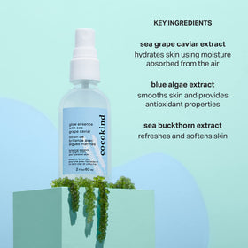 Cocokind mist spray in use demonstrating instant hydration and a dewy finish