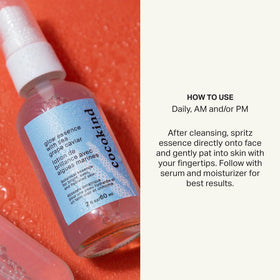 Cocokind texture droplet on fingertip showing lightweight formula and fast absorption
