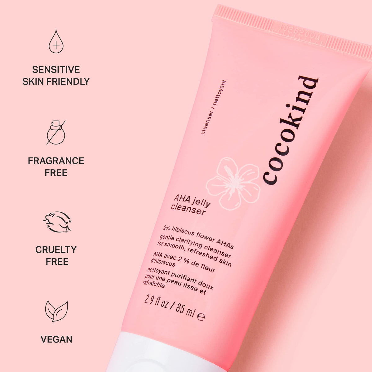 COCOKIND cleanser in use foam on hand demonstrating gentle lather and effective surface cleansing